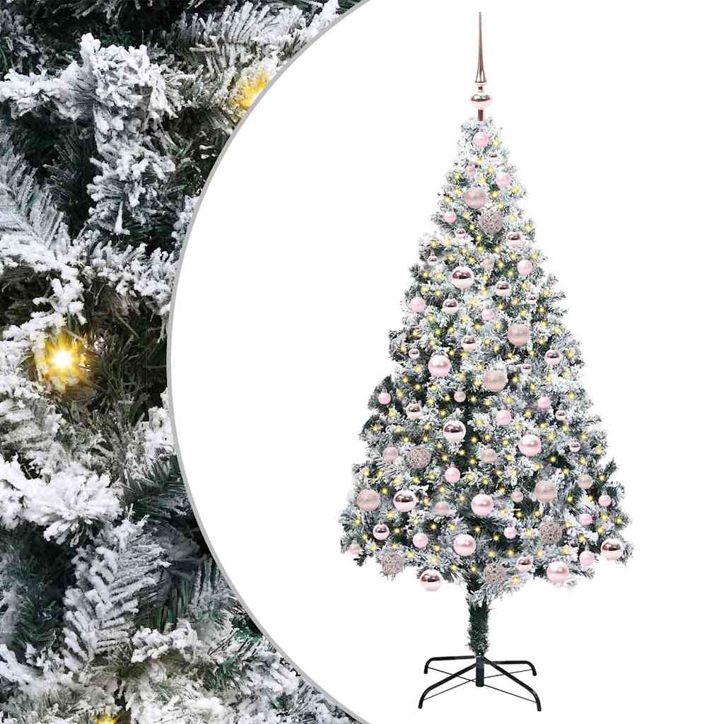 Vidaxl kunstkerstboom met 300 led wit 180 cm pvc en staal en kunststof