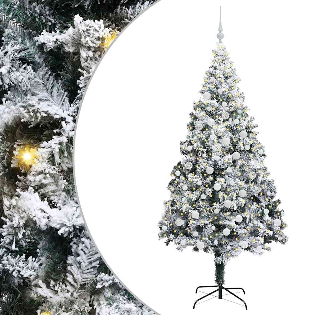 Vidaxl kunstkerstboom met 300 led wit 180 cm pvc en staal en kunststof