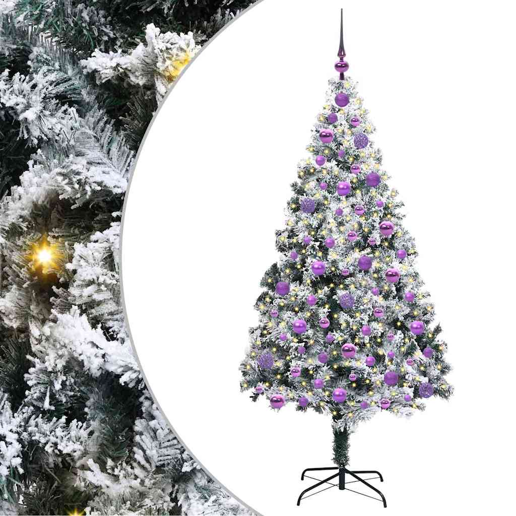 Vidaxl kunstkerstboom met 300 led wit 180 cm pvc en staal en kunststof