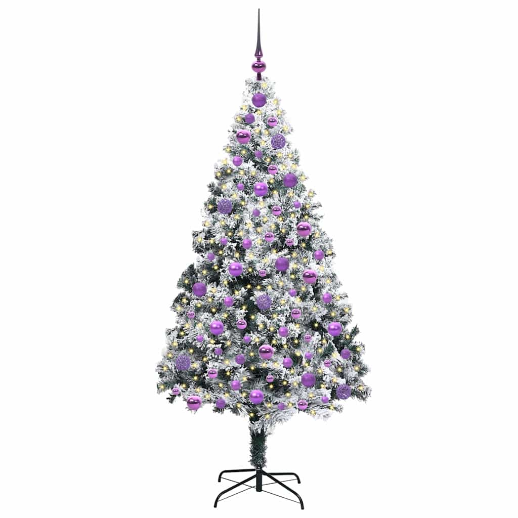 Vidaxl kunstkerstboom met 300 led wit 180 cm pvc en staal en kunststof