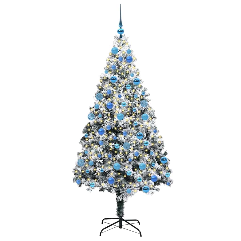 Vidaxl kunstkerstboom met 300 led wit 180 cm pvc en staal en kunststof