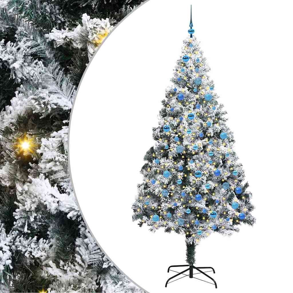 Vidaxl kunstkerstboom met 300 led wit 240 cm pvc en staal en kunststof