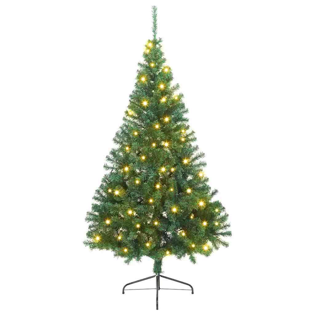 Vidaxl kunstmatig voorverlicht kerstboom met 300 led groen 180 cm pvc