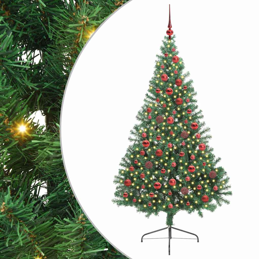 Vidaxl kunstmatig voorverlicht kerstboom met 300 led groen 180 cm pvc