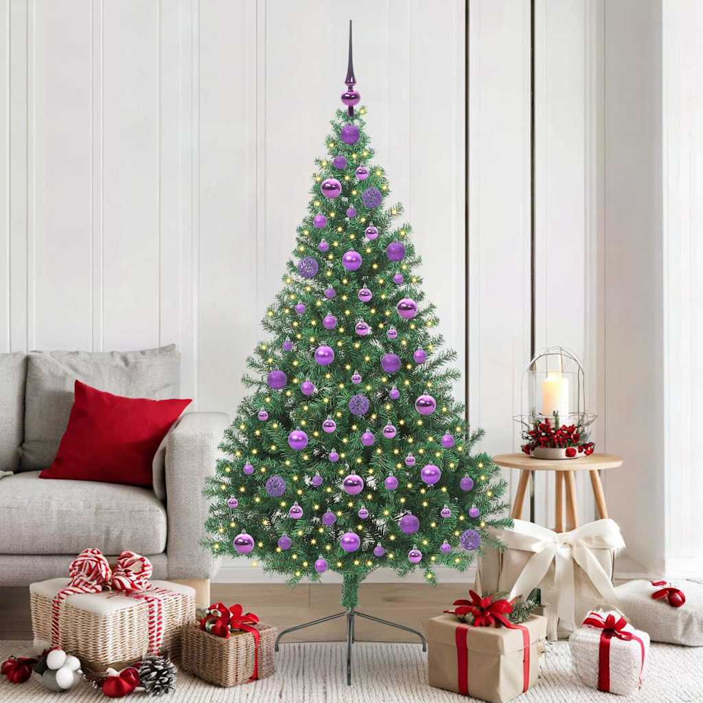 Vidaxl kunstmatig voorverlicht kerstboom met 300 led groen 180 cm pvc