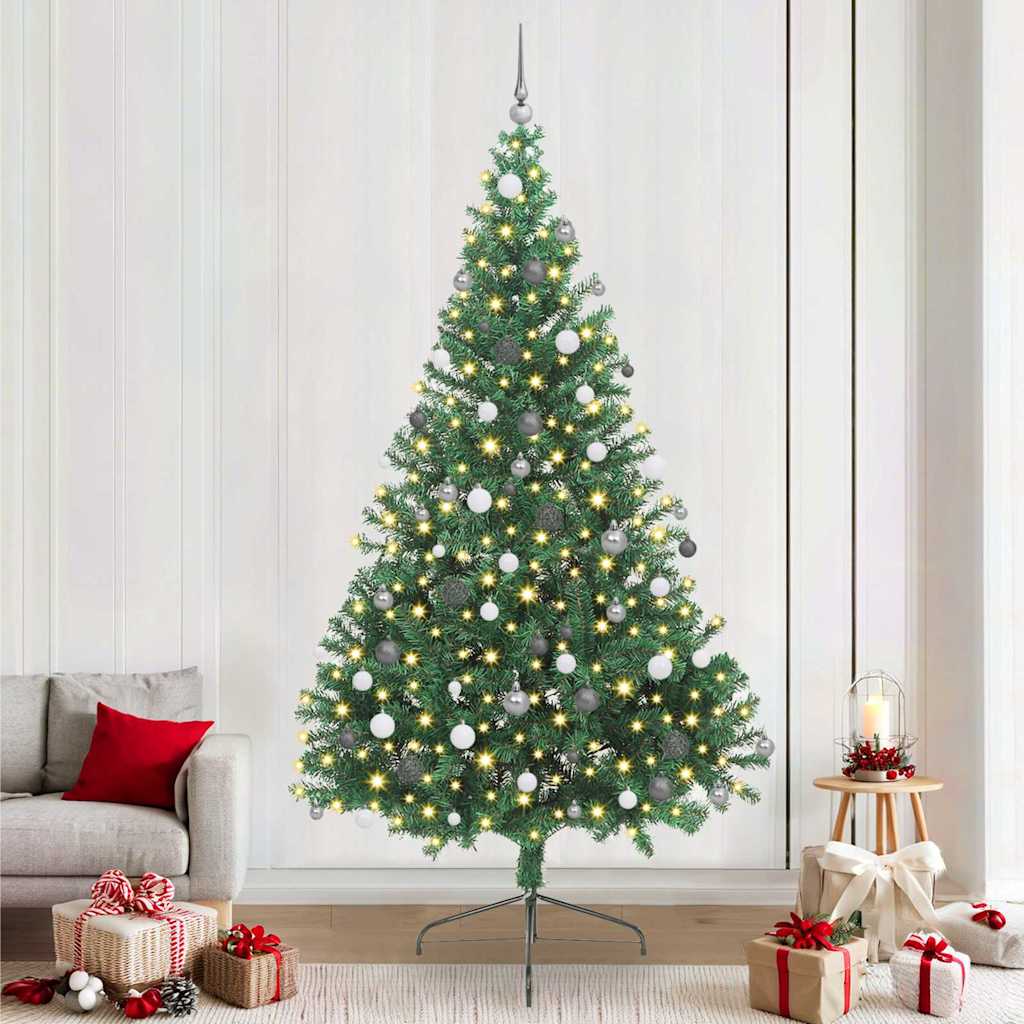 Vidaxl kunstmatig voorverlicht kerstboom met 300 led groen 240 cm pvc