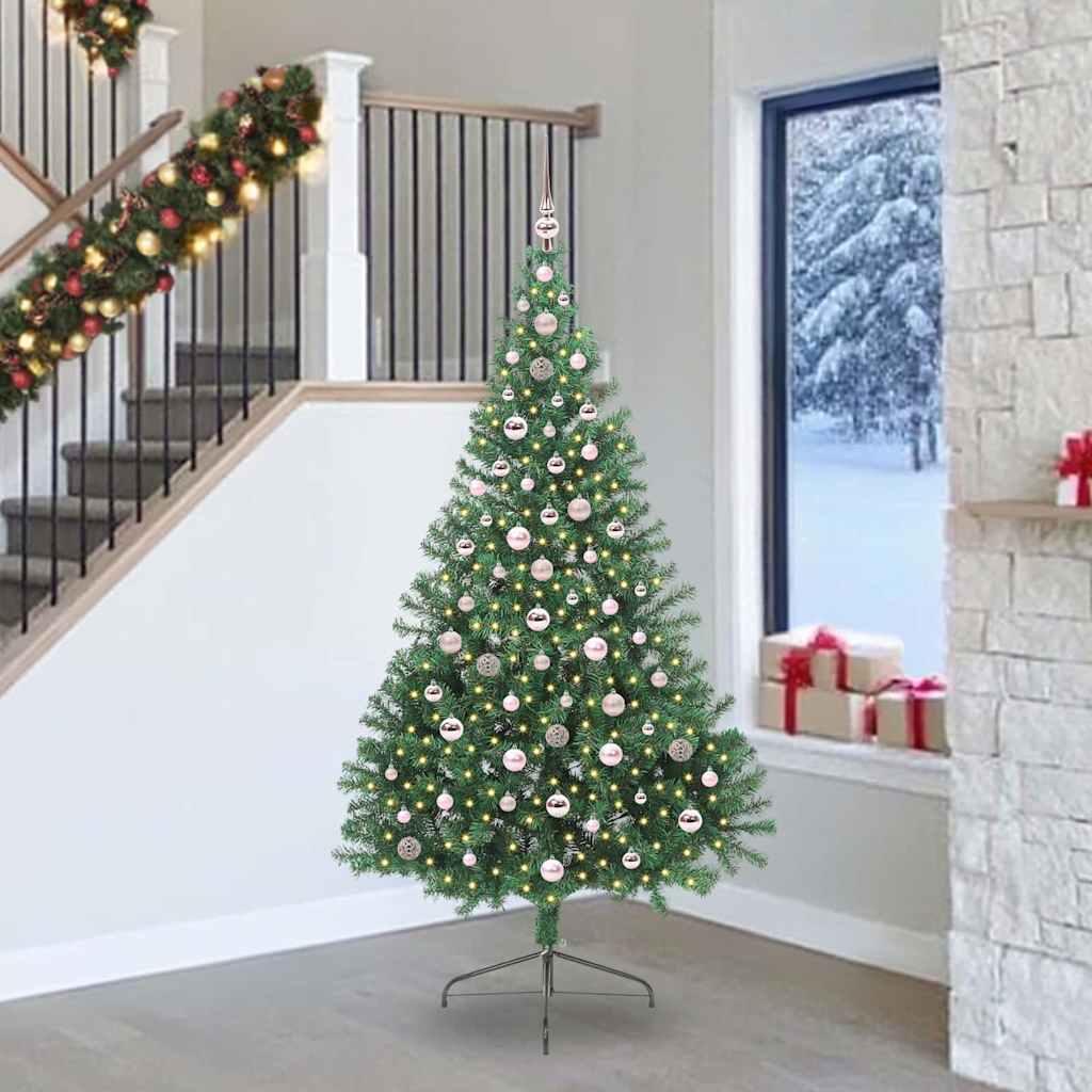 Vidaxl kunstmatig voorverlicht kerstboom met 300 led groen 240 cm pvc