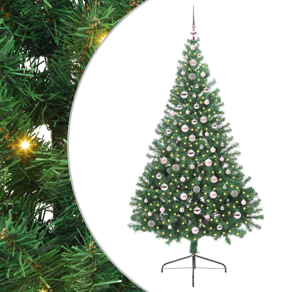 Vidaxl kunstmatig voorverlicht kerstboom met 300 led groen 240 cm pvc