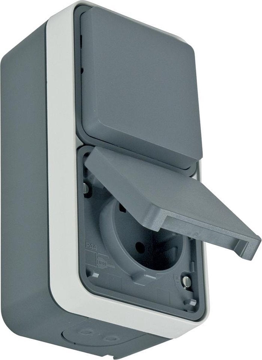 Berker w1 type 47803515 ap kombination stænksikker ip55 | grå