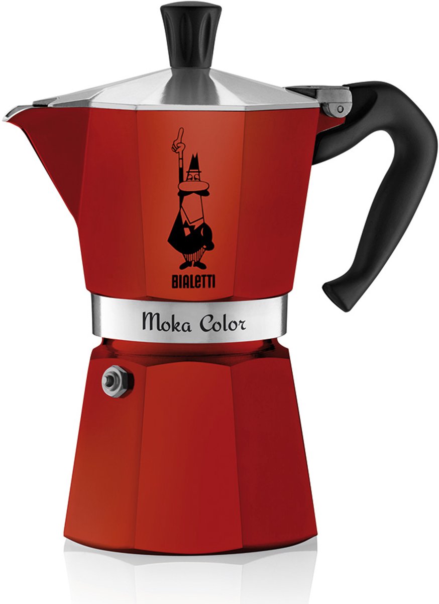 Bialetti moka express 6 kopper rød – espressokande – aluminium – 270 ml