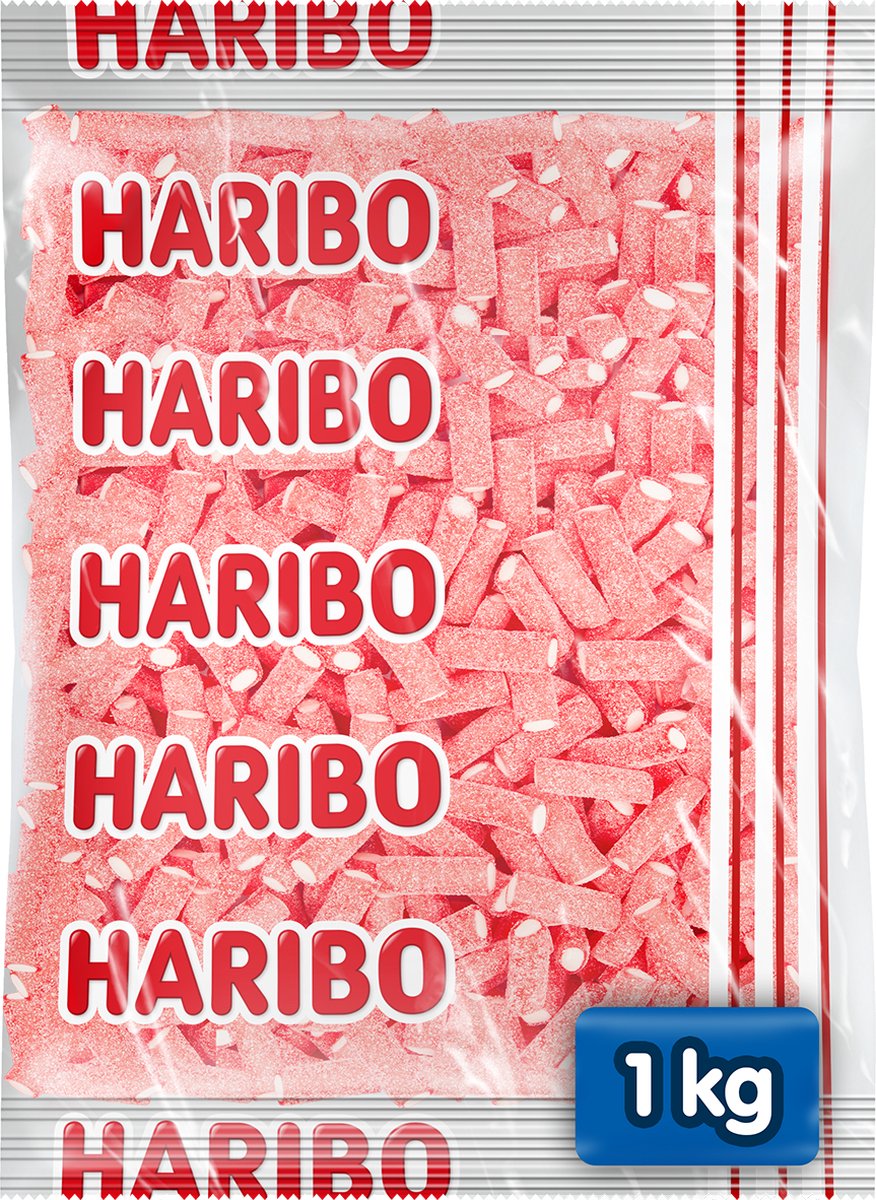 Haribo balla rød f!zz - surt slik - 1kg pose