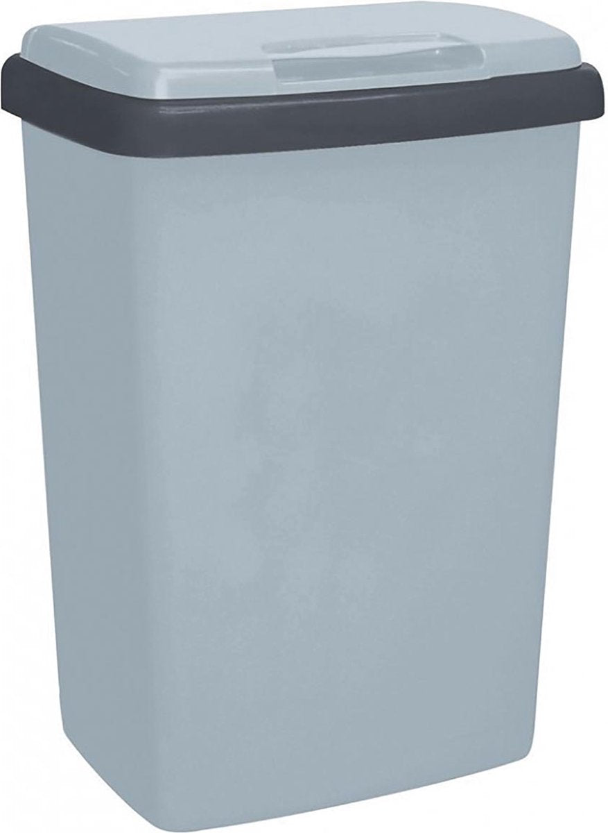 V-del plastaffaldsbeholder top-fix 50 liter grå-antracit