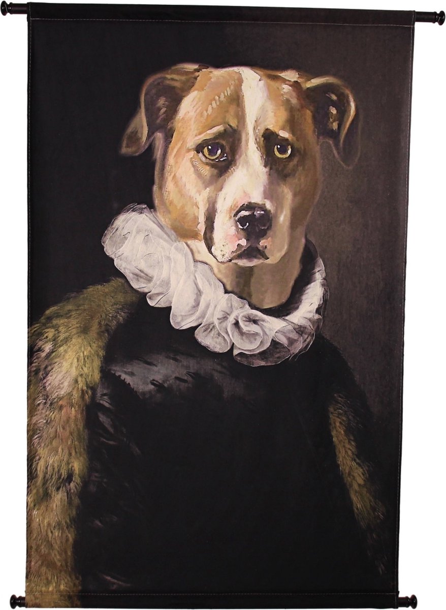 Hd collection wanddoek hond zwart 83x3x110cm