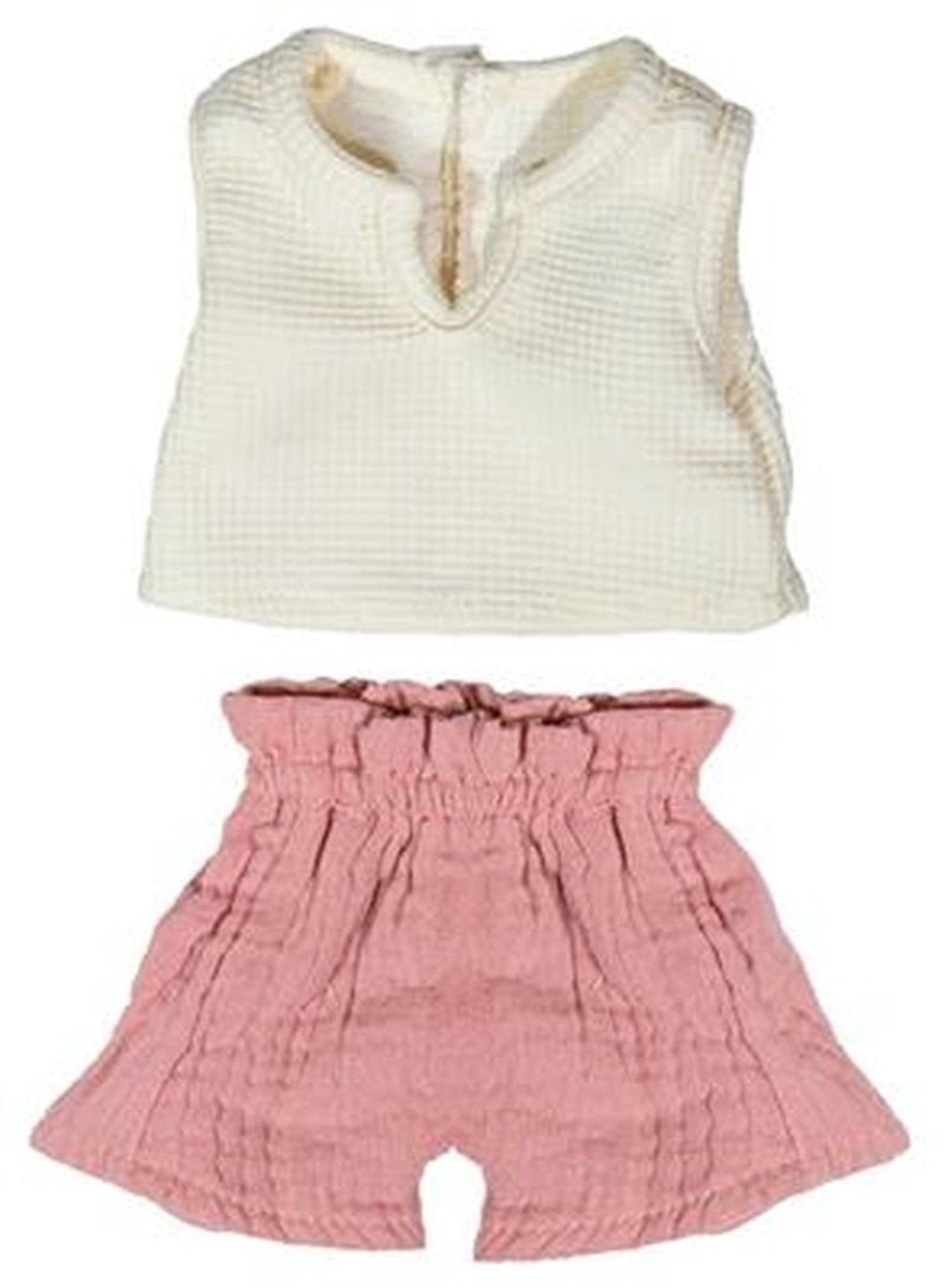 Miniland dukketøj t-shirt og shorts 38cm - dukke tilbehør bomuld.
