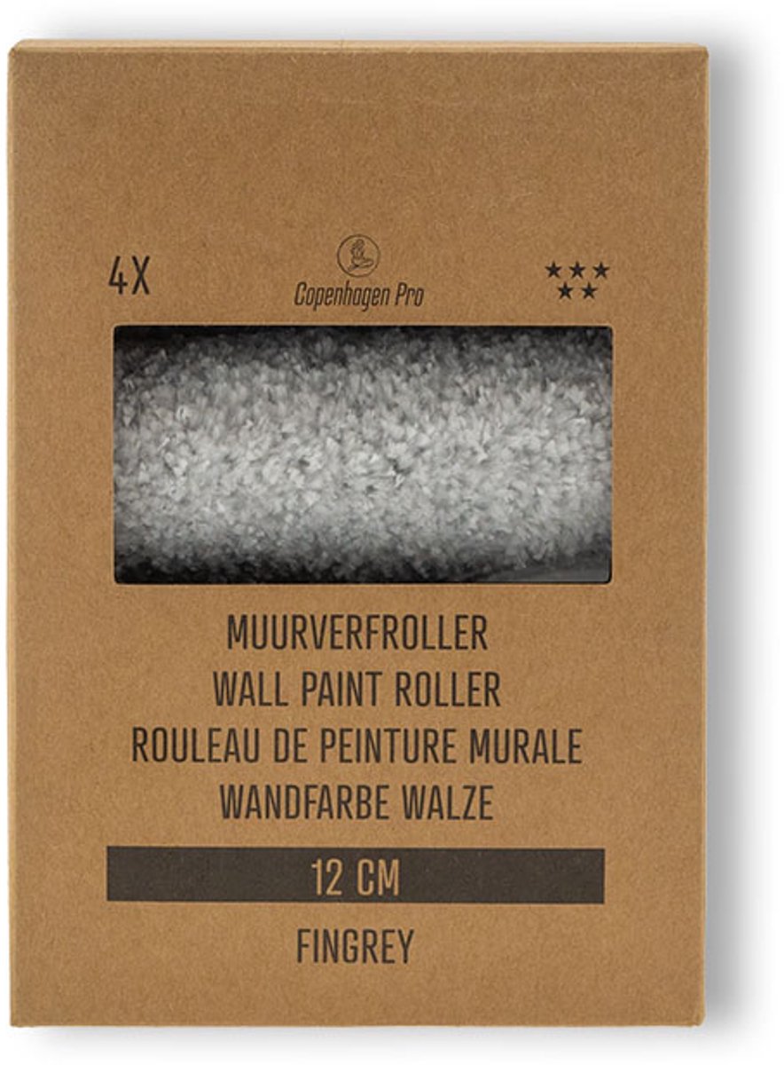 Copenhagen pro malerrulle - effektiv, professionel - fingrey - 10 cm tyk 4 stk