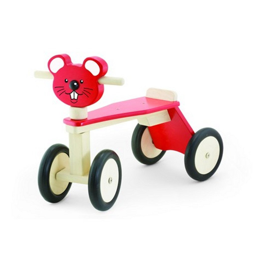 Pintoy pintoy træmus med 4 hjul rød
