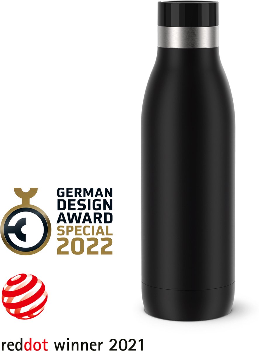 Tefal bludrop basic n3110110 termokandeflaske - 500 ml - sort - lækagesikker - kompakt design