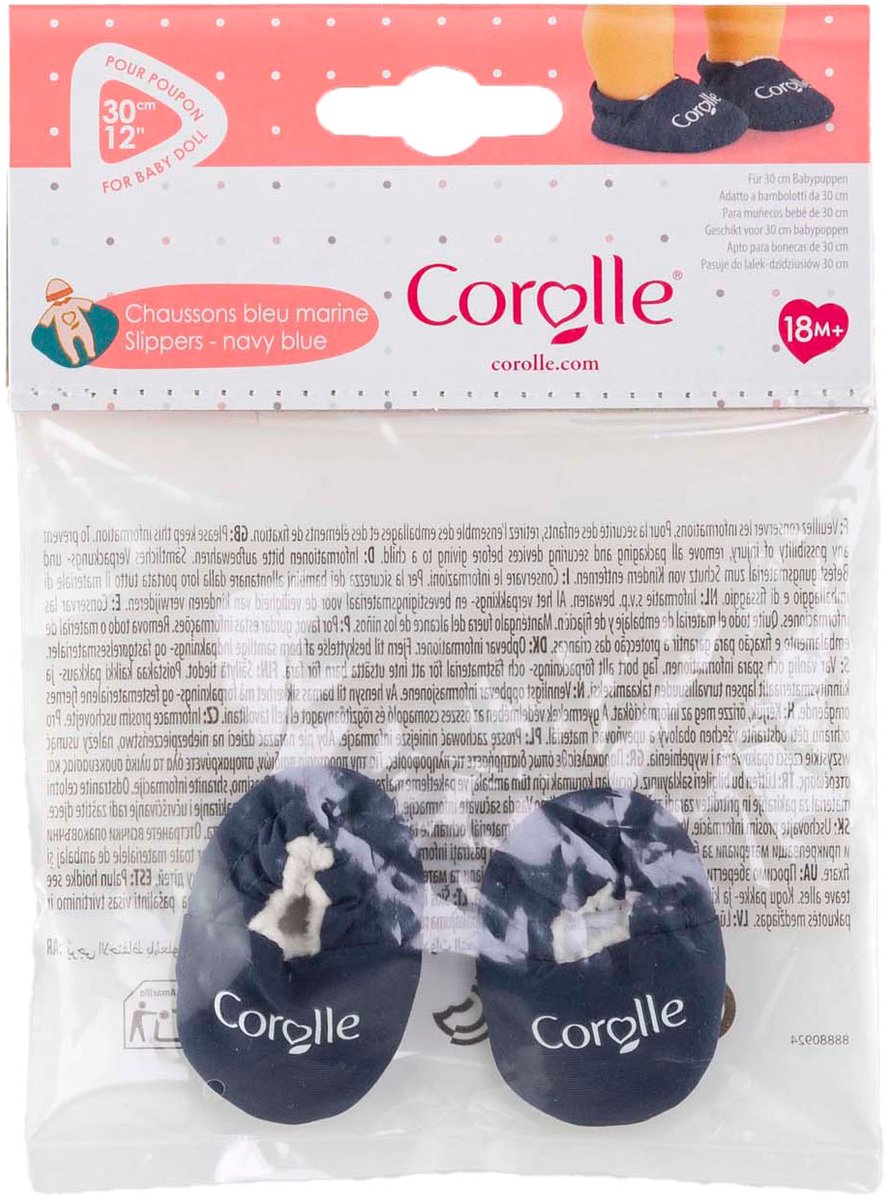 Corolle baby doll hjemmesko marineblå - dukketøj 30cm.