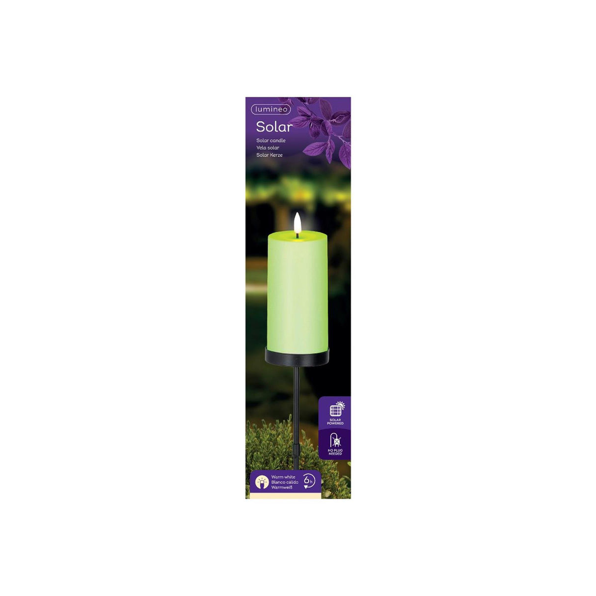 Lumineo sollys på stik grøn plast ø7xh117cm