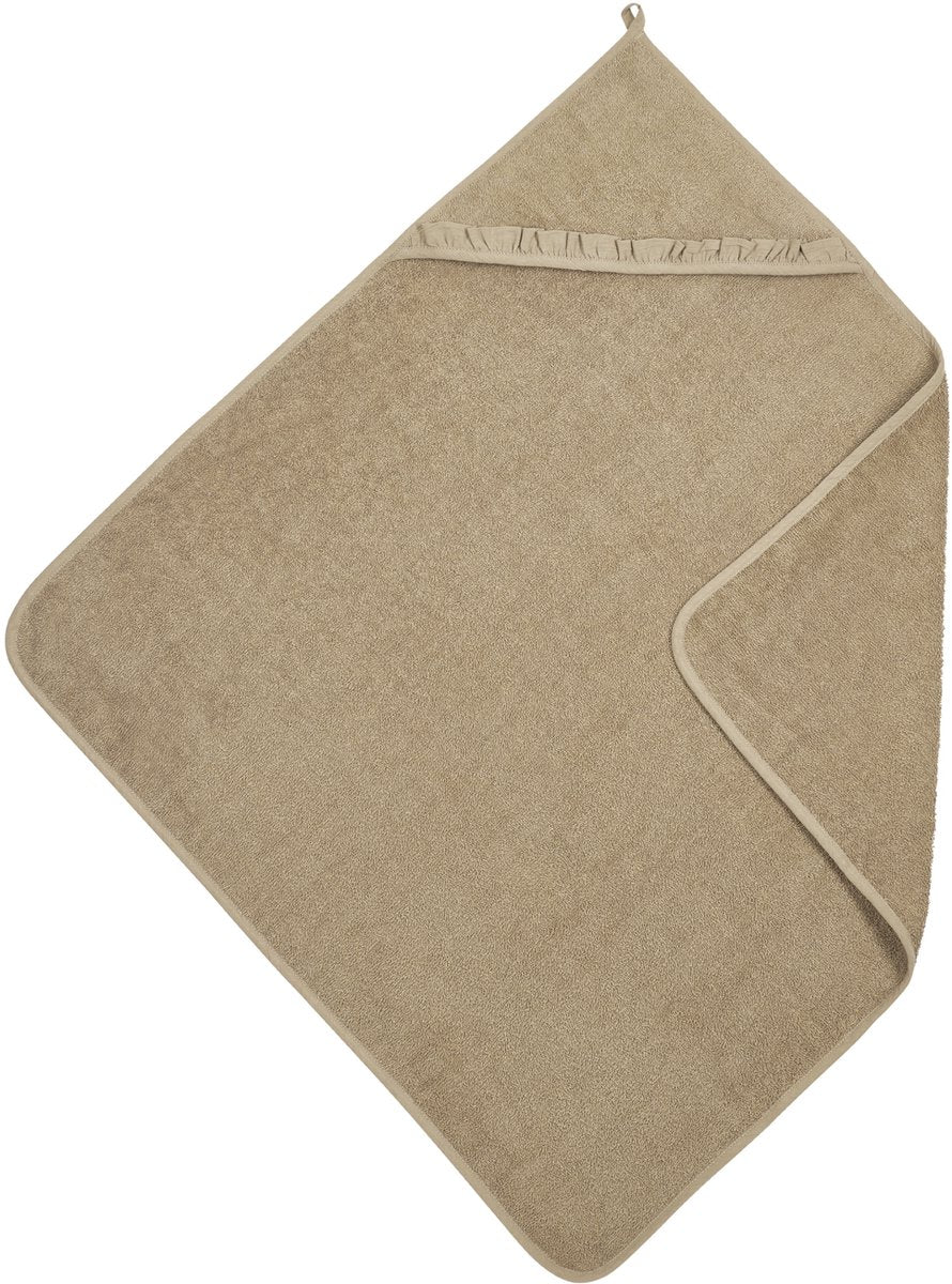 Meyco baby flæse badekappe - frotté - taupe - 80x80cm