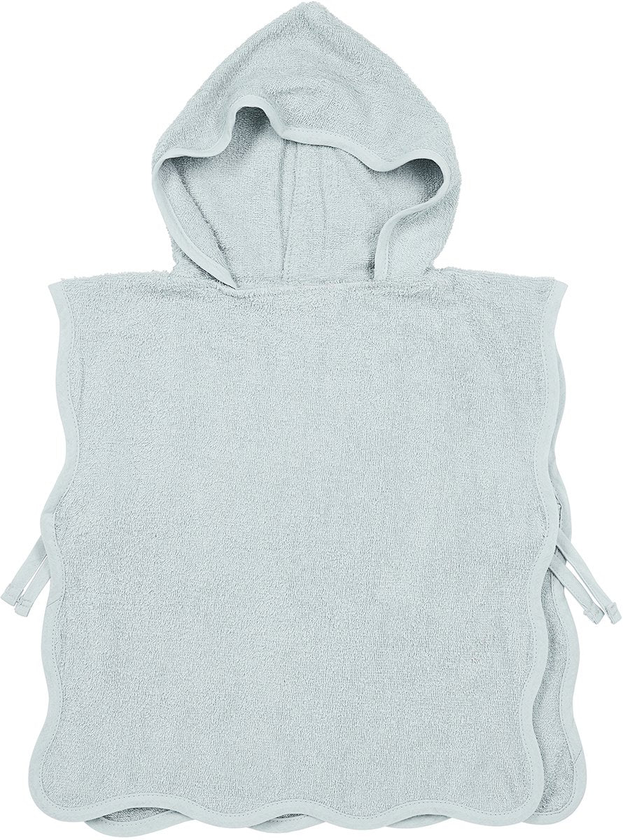 Meyco baby bølget badeponcho - frotté - grå blå - 1-3 år