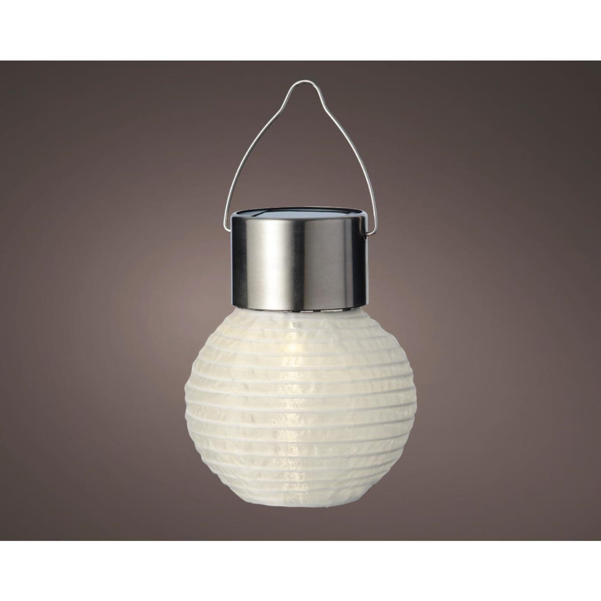 Lumineo solar lanterne nylon ø7xh9,5cm hvid