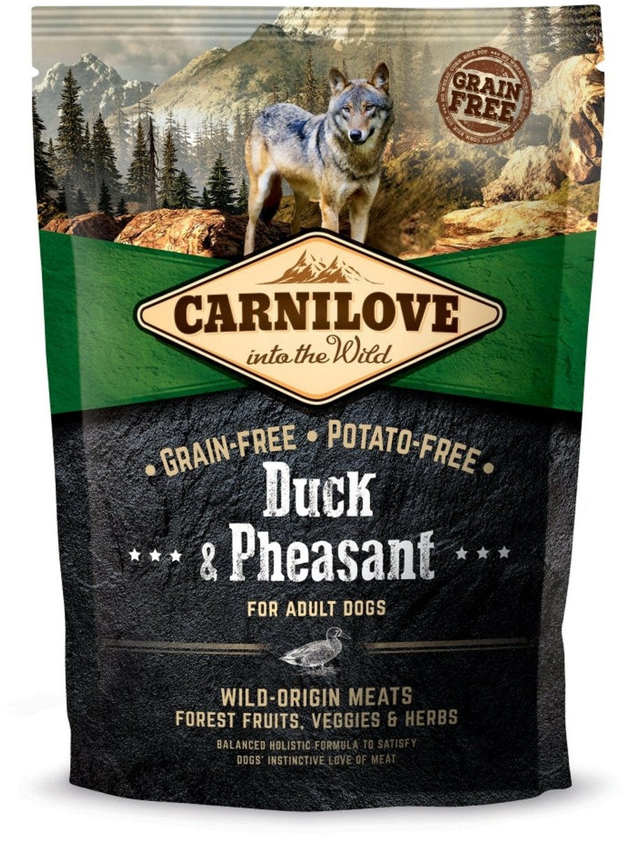 Carnilove hundefoder - and og fasan - kornfri, 1,5 kg, højt kødindhold