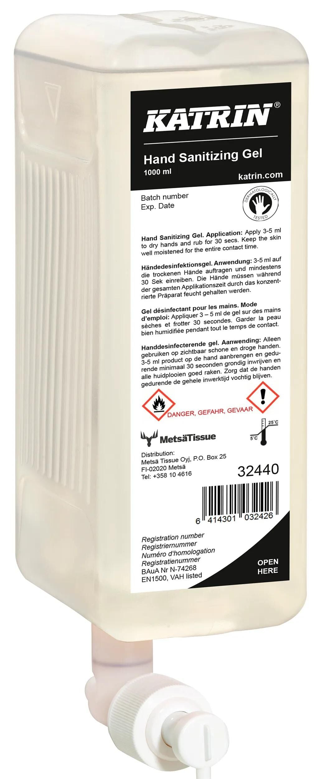 Katrin desinfektionsmittel hånddesinfektionsgel hånddesinfektionsgel 1l.
