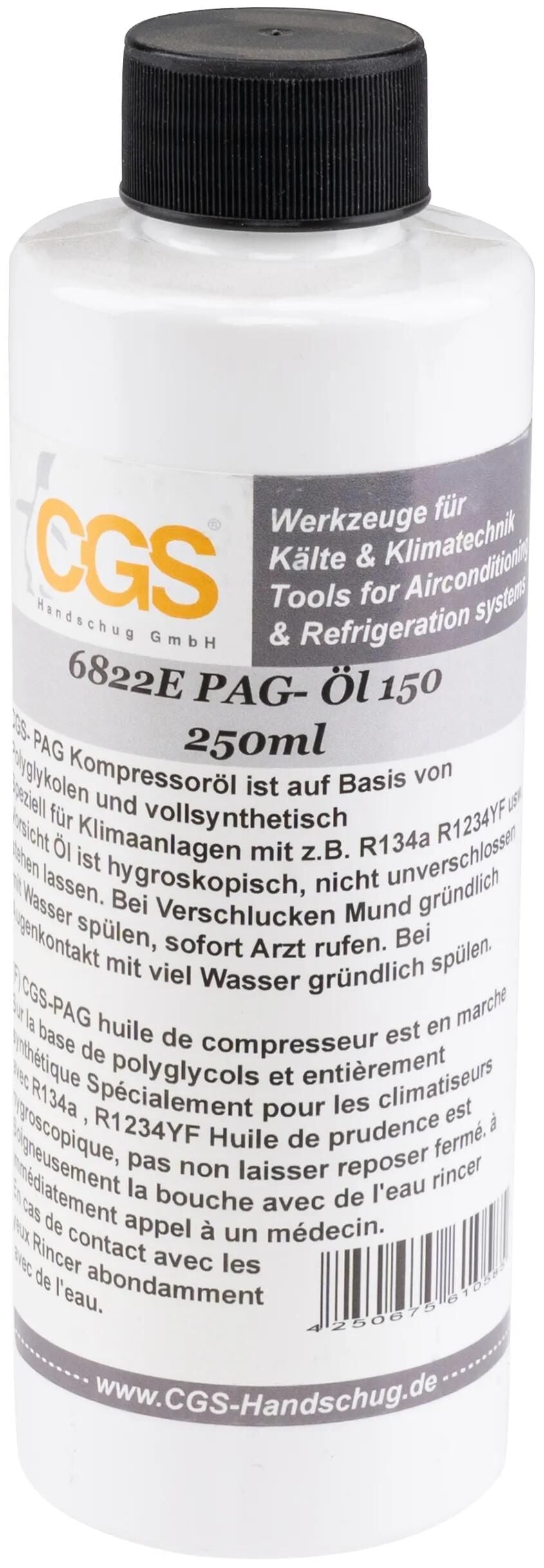 Cgs klima kontrol olie pag öl pag oel 250ml iso150