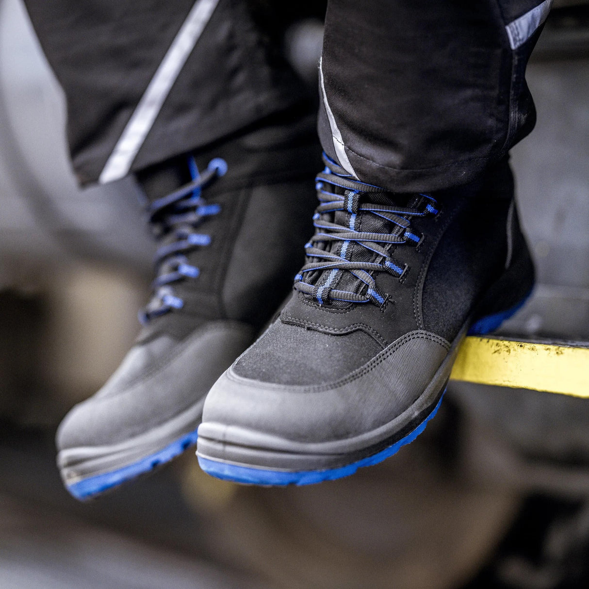 Nitras safety stepel solid step mid sikkerhedsstøvler størrelse. 44 solide trin mellemblå