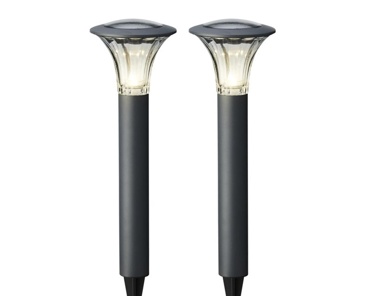 Lumineo led solar tuinsteker set a 2st. 49x17cm warmwit