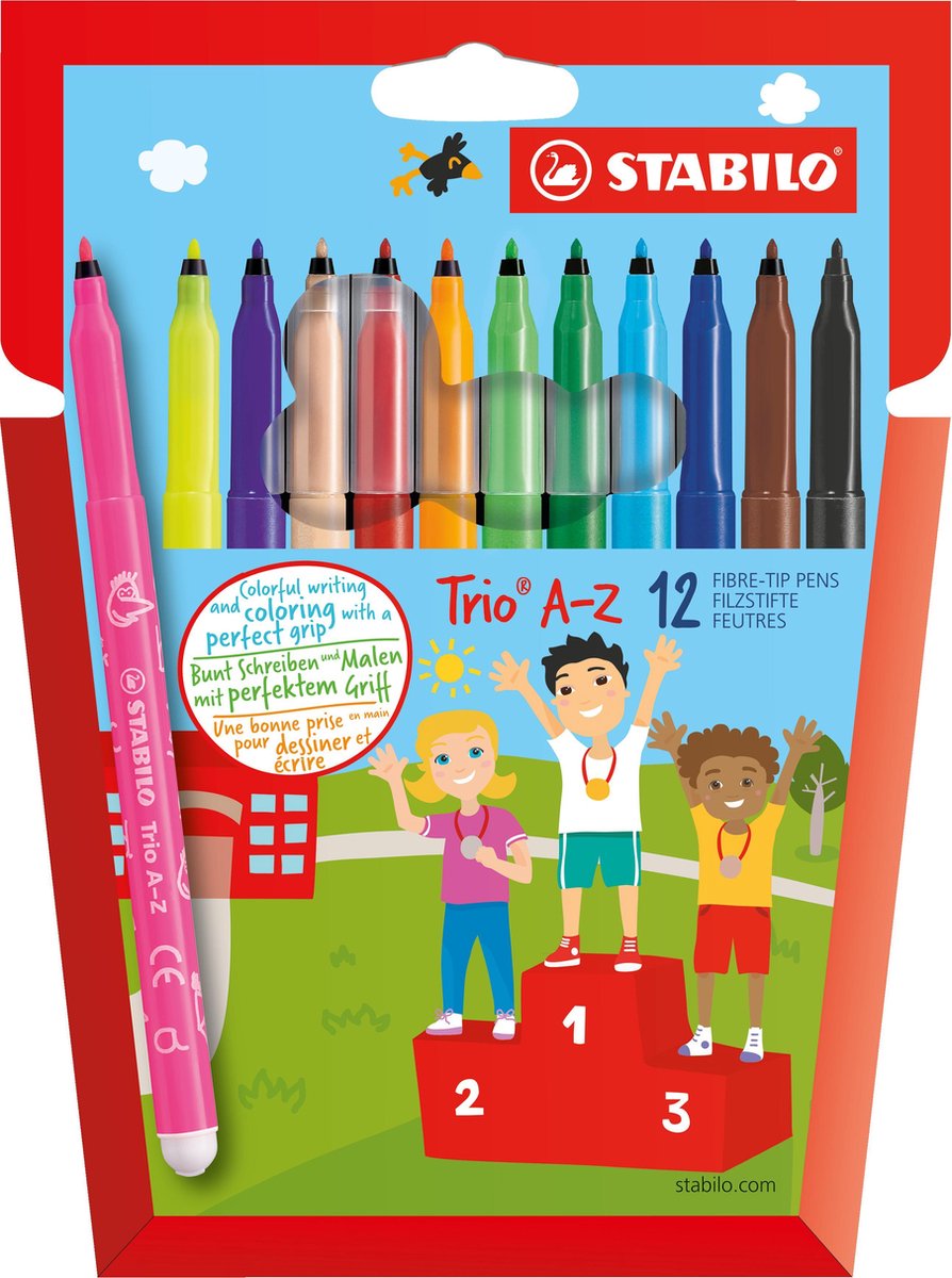 Stabilo trio a-z - tusch - sæt med 12 stk