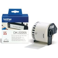 Brother dk-22205 kontinuerlig længde tape: 62mm - termopapir - hvid (30,48m) - 1 stk.