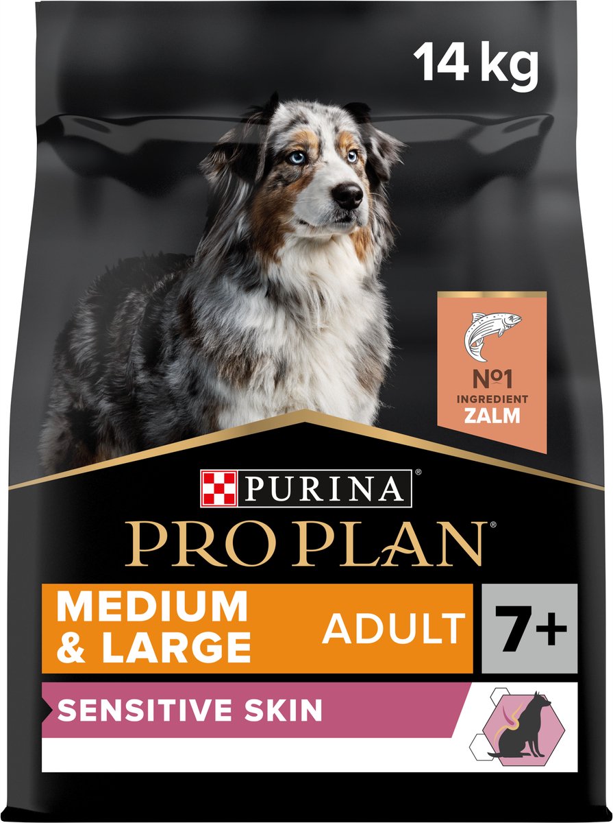Pro plan purina sensitiv hud senior (7+) - hundefoder - laks - 14 kg