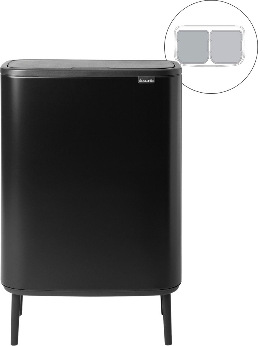 Brabantia bo touch bin hi affaldsspand - 2 x 30 liter - affaldssortering - mat sort