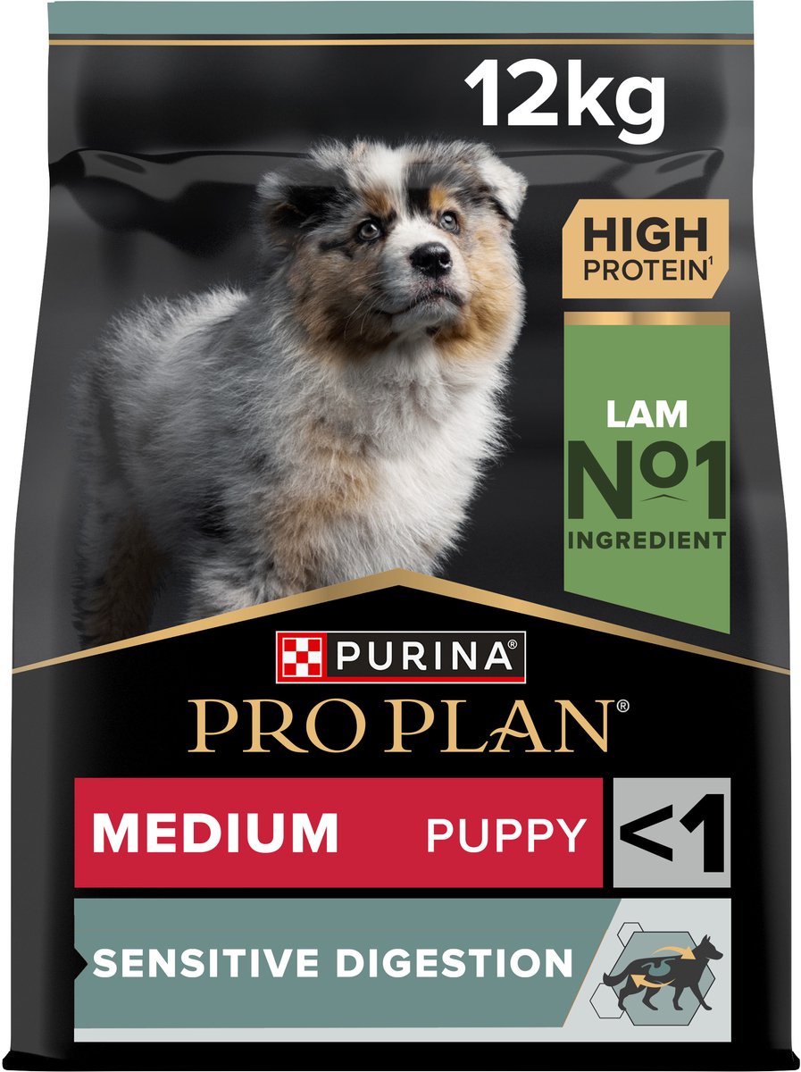 Pro plan purina sensitiv fordøjelse medium hvalp - hundefoder - lam - 12 kg