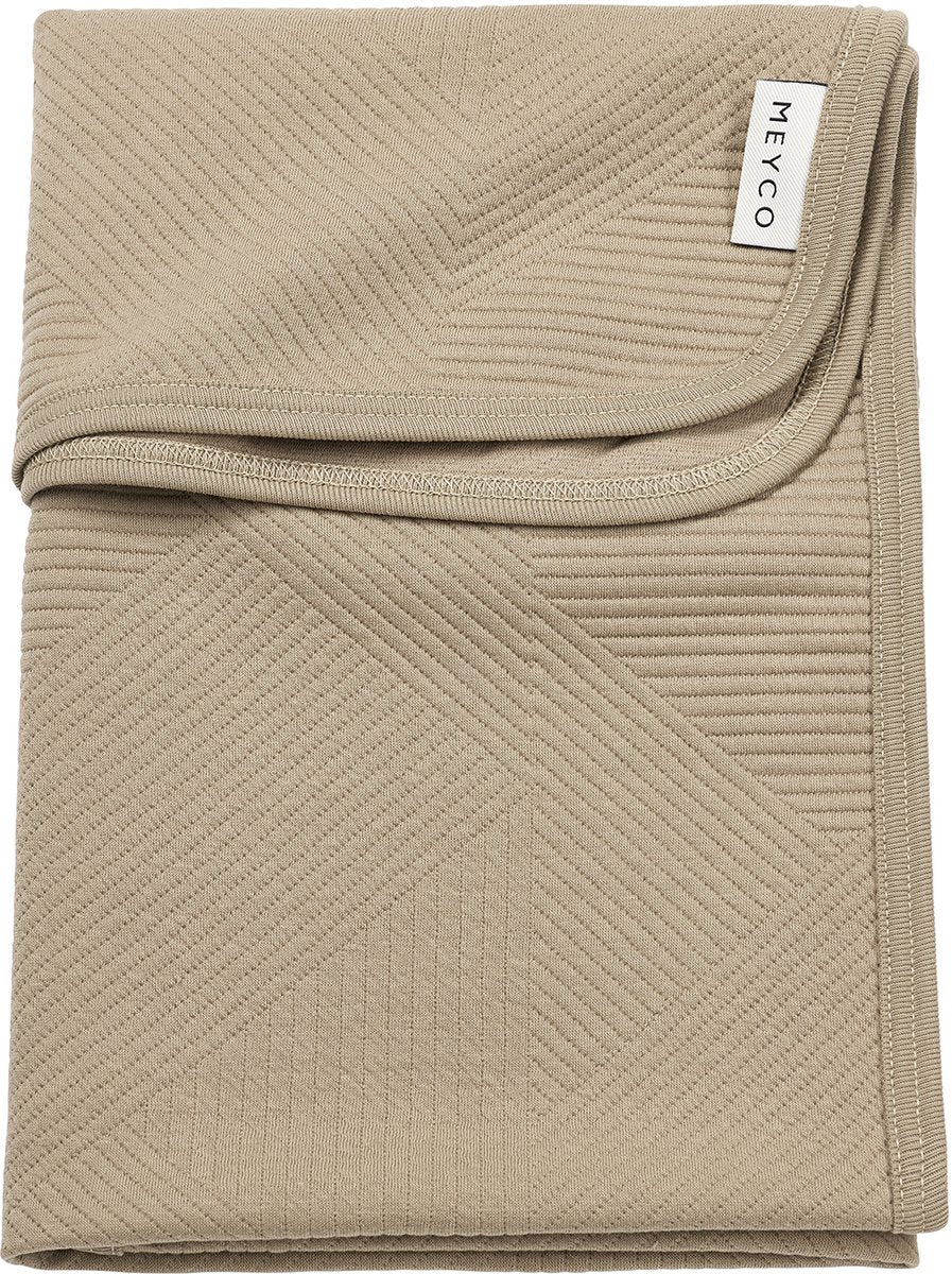 Meyco baby jacquard krybbetæppe - taupe - 100x150cm - 0,5 tom