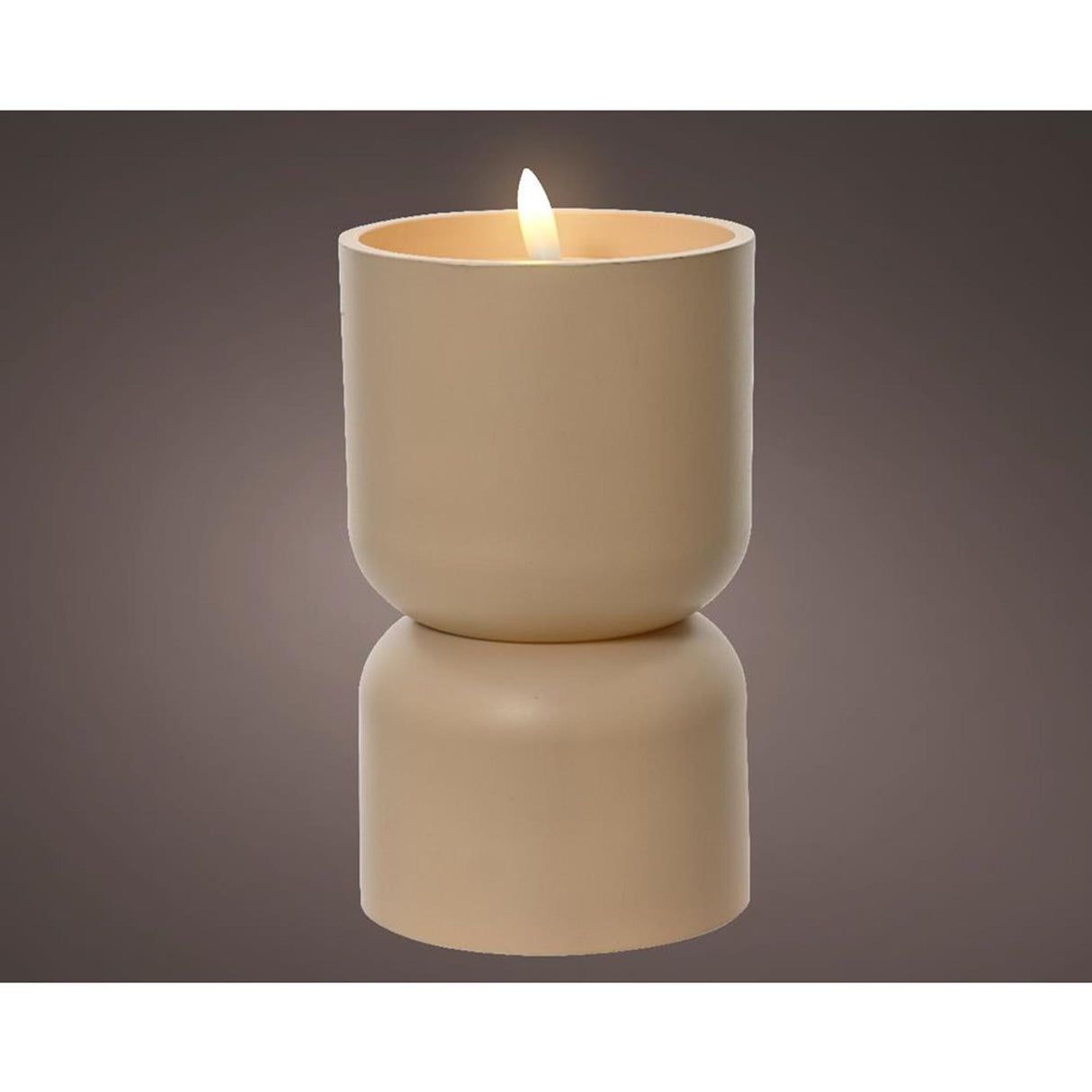 Lumineo LED stearinlys flamme effekt diabolo 16cm creme