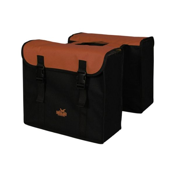 Grønlands dobbelt cykeltaske 34 liter 37 x 33 x 14cm (2x) - sort brique