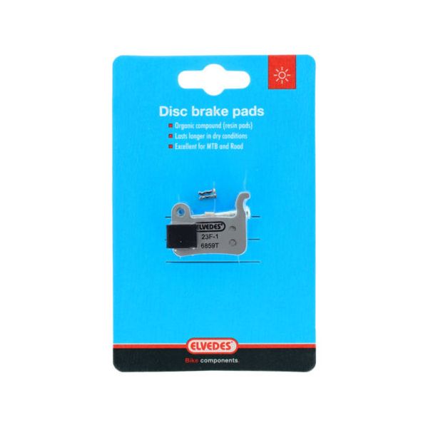 Elvedes skivebremseklodssæt - shimano - organisk forbindelse (harpiks) - 1 par