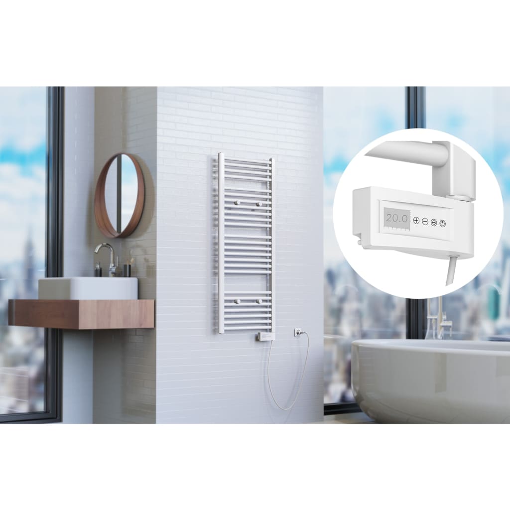 Eisl badeværelsesradiator med timer 120x50x15 cm hvid