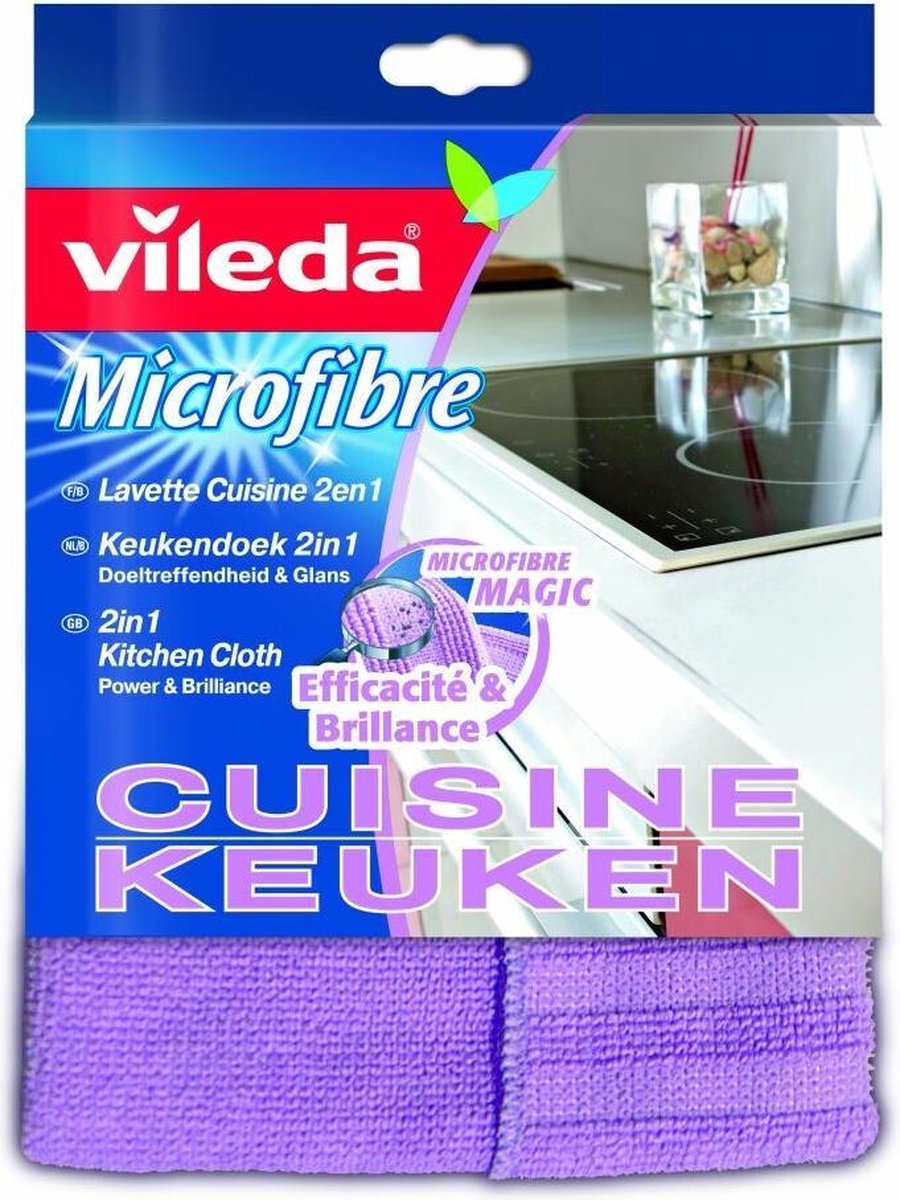 Vileda 2w1 - køkkenklud - mikrofiber - power zone