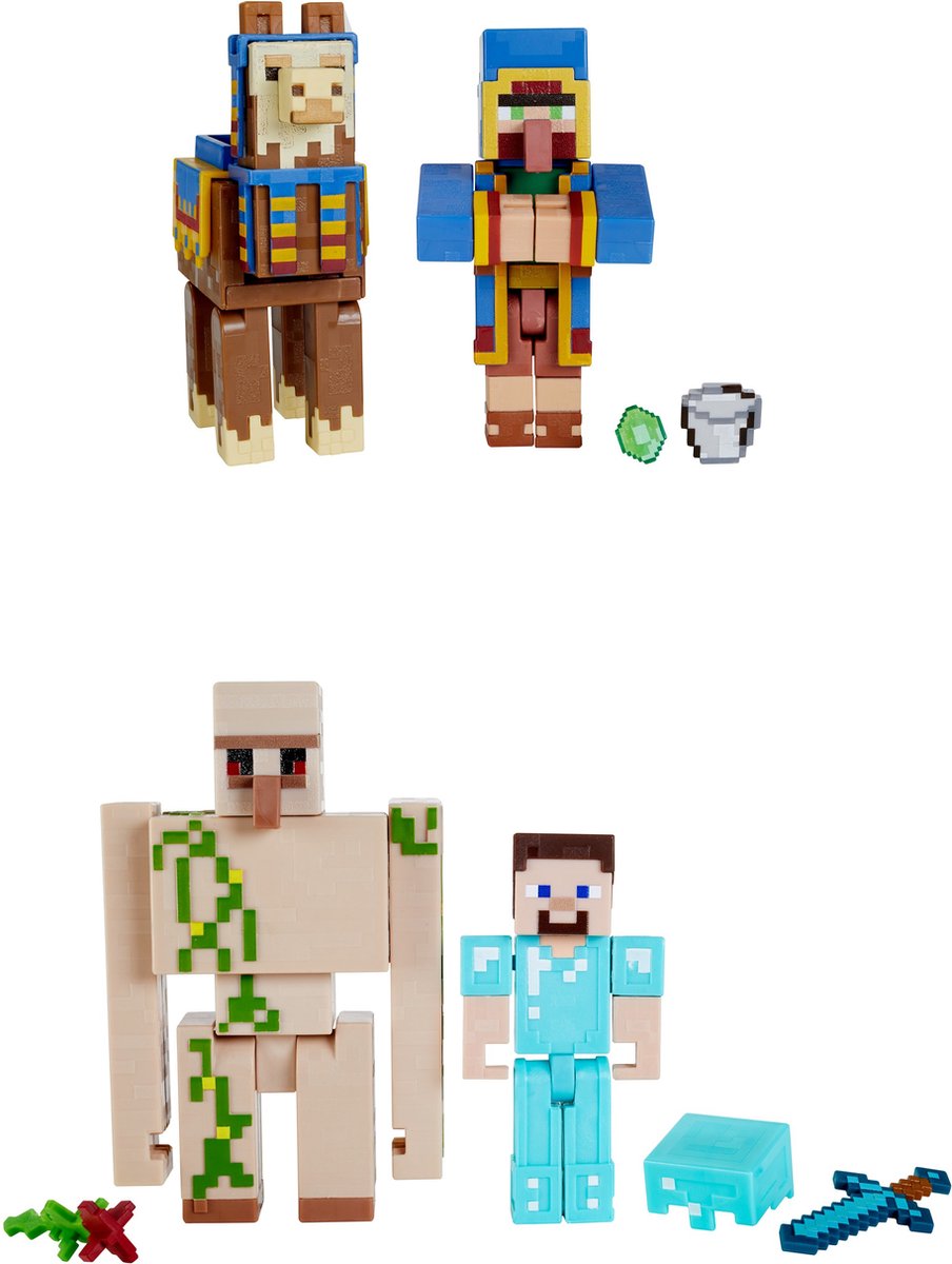 Mattel minecraft create-a-block box sortiment - 8 cm figurer - fra 6 år - minecraft - gtt53 - tilfældig model