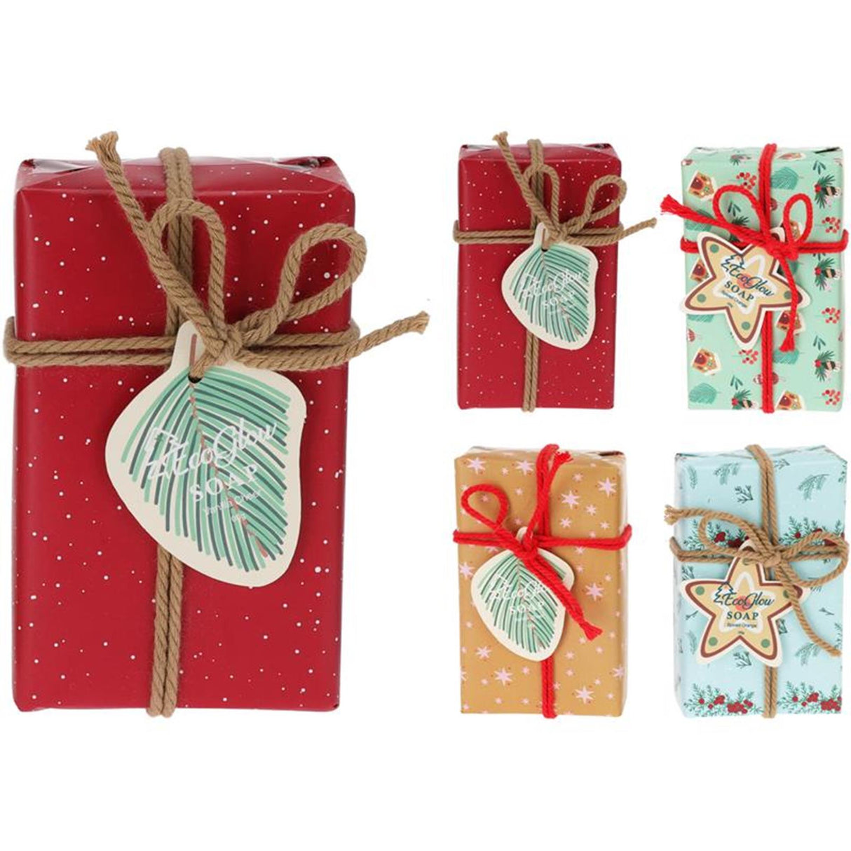 Home styling handzeep in kerst verpakking