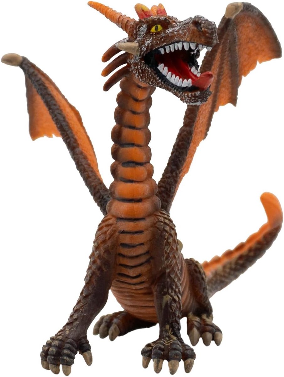 Bullyland 75595 – spillefigur siddende orange drage – ca. 8,7 cm – naturtro og detaljeret design – ideel som fantasifigur, dekoration eller lille gave til børn fra 3 år.