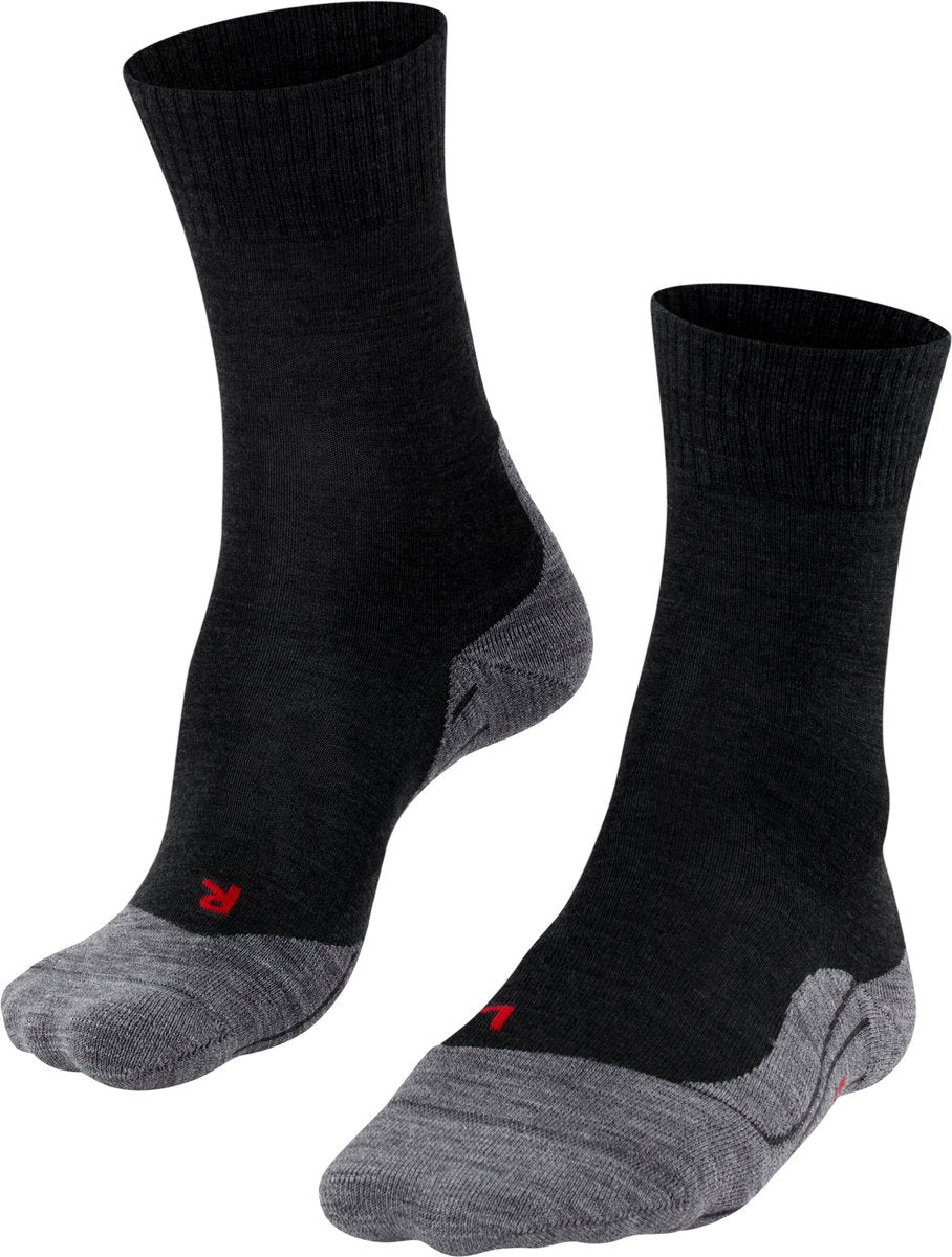 Falke tk5 anti-blister tyndt uld funktionsmateriale gåsokker herre sorte - str. 46-48