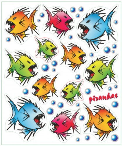 Sticker sæt piranhas