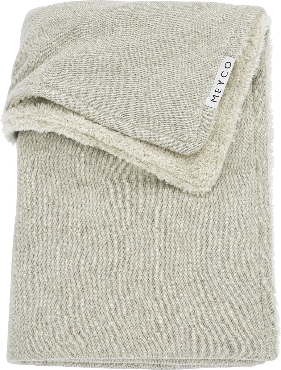 Meyco babystrik basic bamsetæppe - sandmeleret - 100x150cm - 2,0 tom