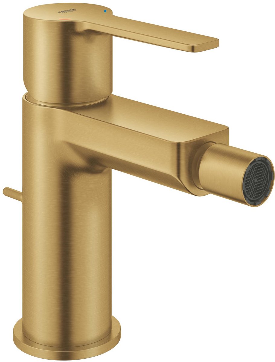 Grohe lineare ny bidetmixer i s-størrelse – kugleled – økojoy – med pop-up affald – børstet kølig solopgang