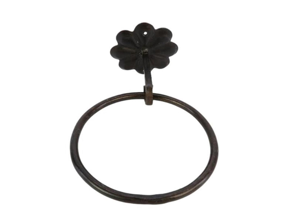 Hbx natural living vedhæng ring kabala metal d15cm sort